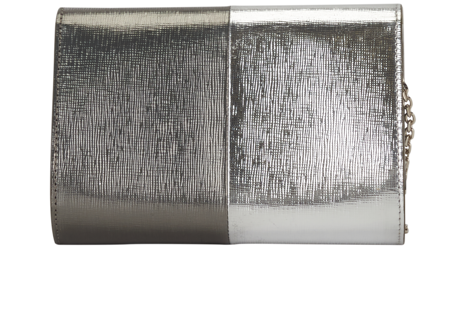 Mirror-Effect Rush Clutch, &pound;320, Handbags, Grey, Leather, Back view